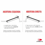 Abertura barra antipânico Esquema de abertura direita e esquerda da barra antipânico para escolha do lado